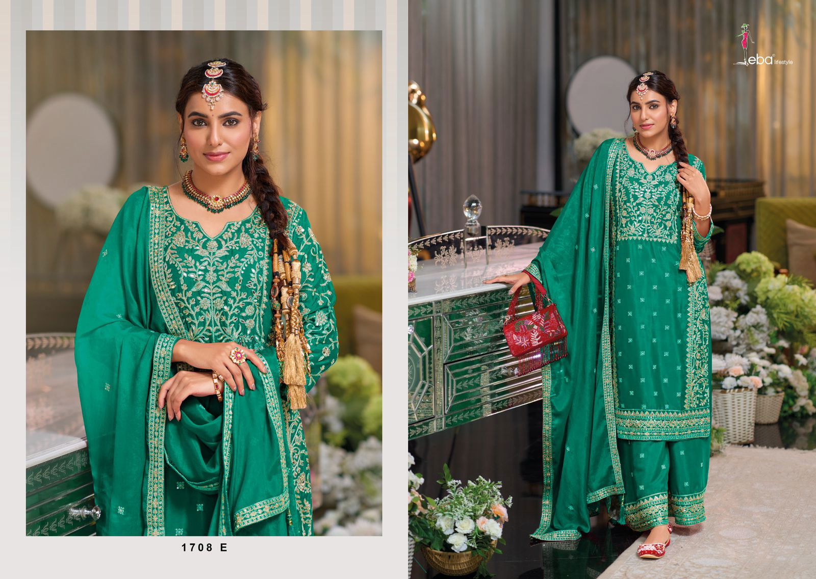 Shayoni Colour Edition 2 By Eba Chinon Embroidery Readymade Suits Suppliers In India